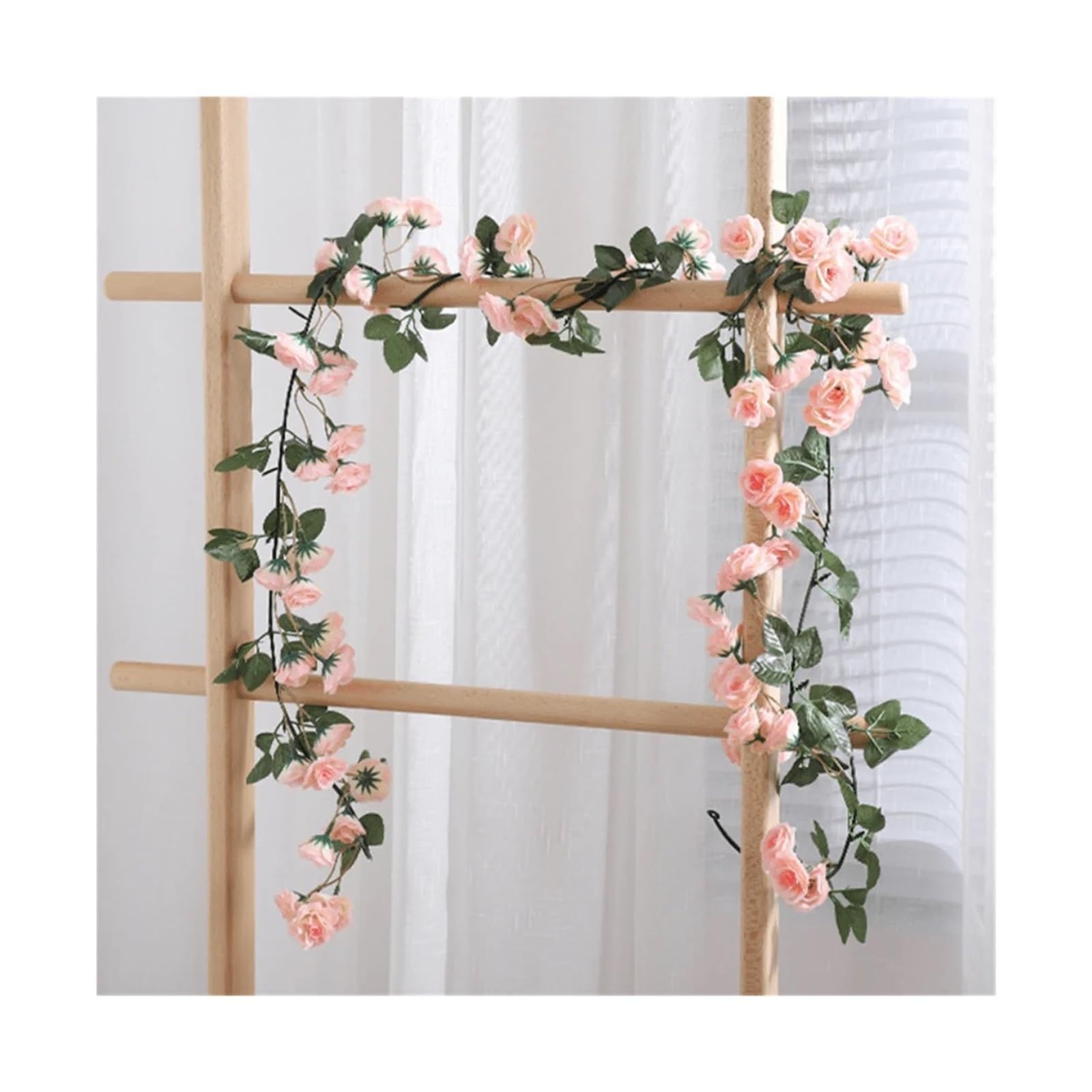 69 Köpfe Rosenranken, 1,8 m, Seidenblumengirlande, Dekoration for Zuhause, Garten, Hochzeit, Weihnachtsdekoration, Kranz(0079 red)