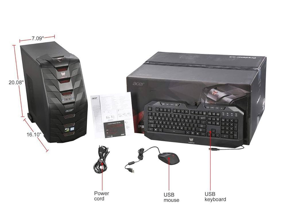 Acer ゲーミングデスクトップ G1-710-A76I/G gtx970搭載 Acer Predator G1-710 Gaming Desktop - Intel Core i7-7700