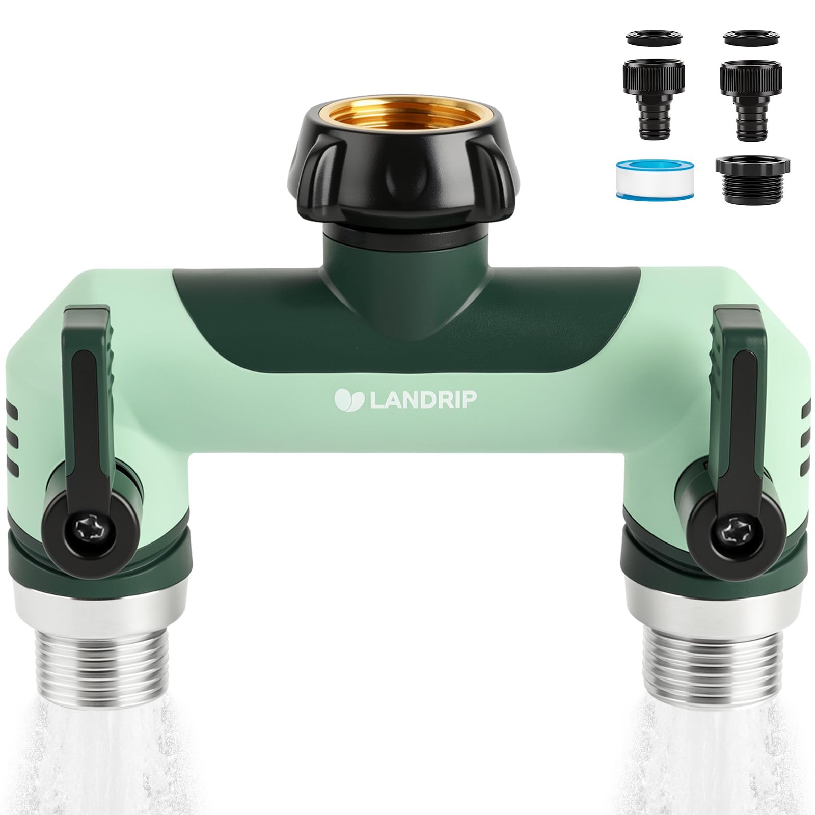 Landrip Wasserverteiler für Gartenschlauch, 3/4 Zoll Gartenschlauch Verteiler- Leckfrei, Kälte & UV-beständig, für Garten, Bewässerung, Wohnmobil, Innenbereich, Waschmaschine