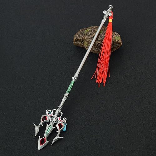 Superbuybox Legend of Zelda Link Weapon Sword Dagger Sheild Action Figure Game Collection Desk Room Decoration Backpack Pendant Gift (Zelda Link Ceremonial Trident) - Thumbnail 5
