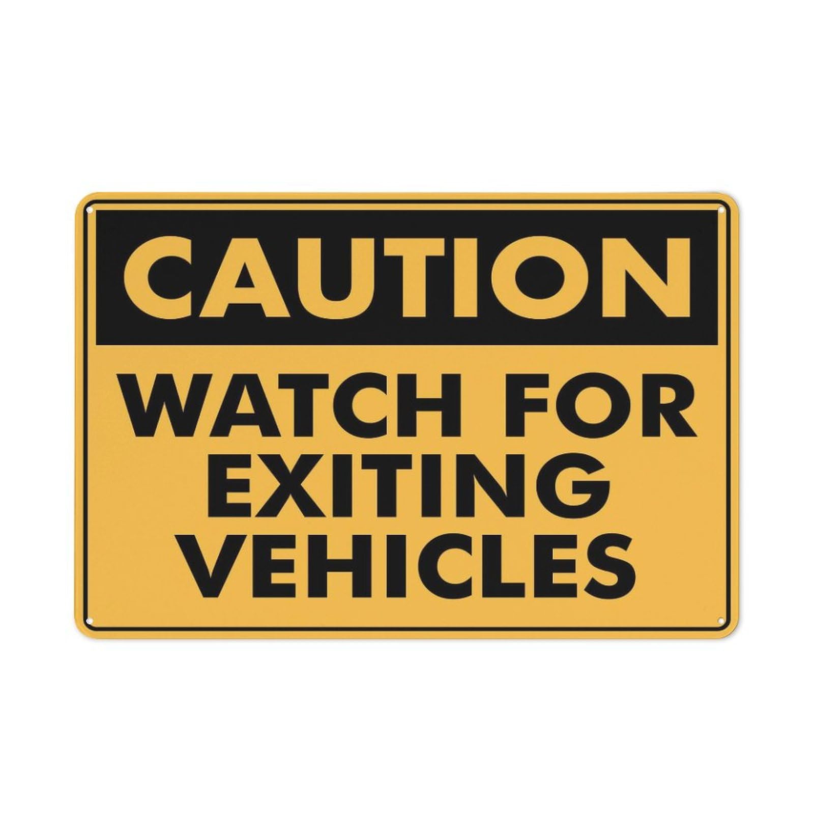 Xewazd A1879 Street Sign Caution Watch For Exiting Vehicles Retro 8"X12" Metal Tin Sign - Playful Wall Decor For Shop, Garage, Yard & Man Cave