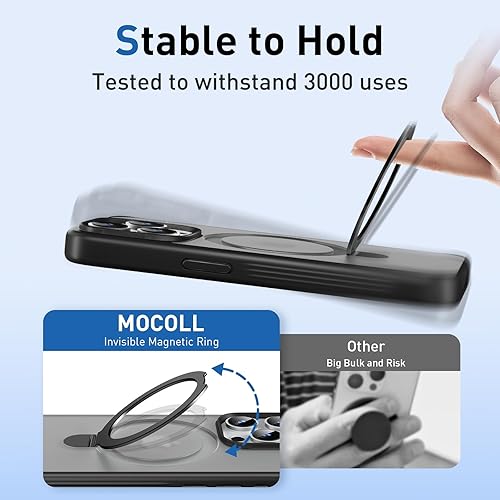 Miniatura 5 de MOCOLL - Funda para iPhone 15 Pro Max con soporte magnético invisible protección militar contra caídas compatible con Mag-Safe a prueba de golpes