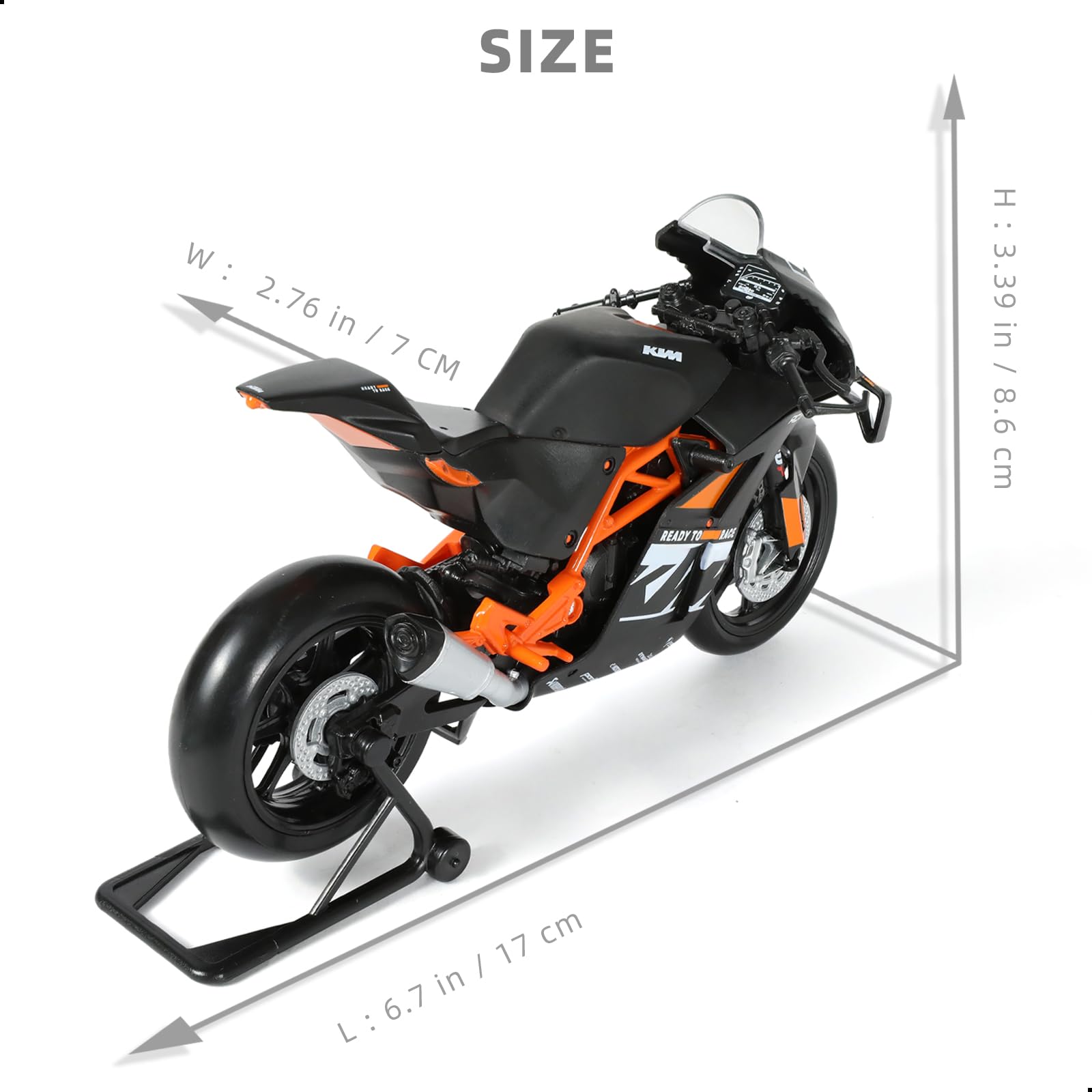 1:12 Motorrad Modell kompatibel für KTM RC 8C Legierung Diecast Motorrad Modell Spielzeug Mini Moto Geschenk (schwarz)