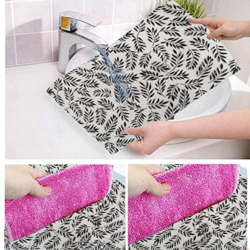 Image of Waterproof PVC Refrigerator Drawer Mats /Multipurpose Mat /Fridge Mats Set of 3 Pcs (Leaf Black, Size-17.5X11.5 Inch)