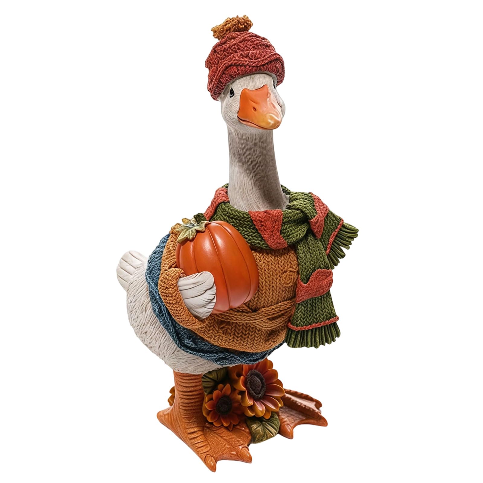 Kaeltsyn Resin Ducks Statues Fall Ducks Figurines Funny Animal Sculpture Ornament for Yard Lawns Indoor Outdoor Backyard Decor Resin Figurines Decorative Collectibles