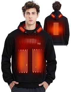 Heated Hoodie for Women Men with Battery 7 4V 12000mAh Unisex Pullover Heated Sweatshirt