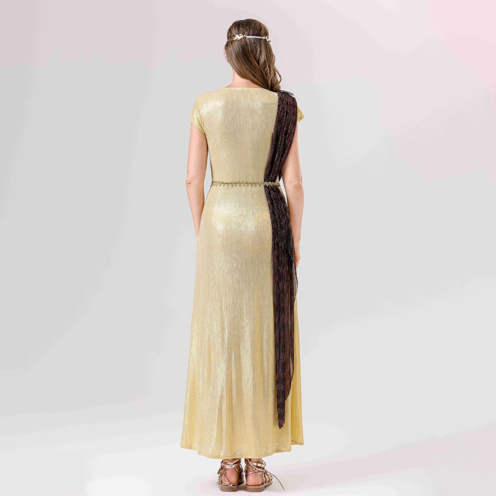 Costume di Halloween da donna da dea romana, greca toga guerriera