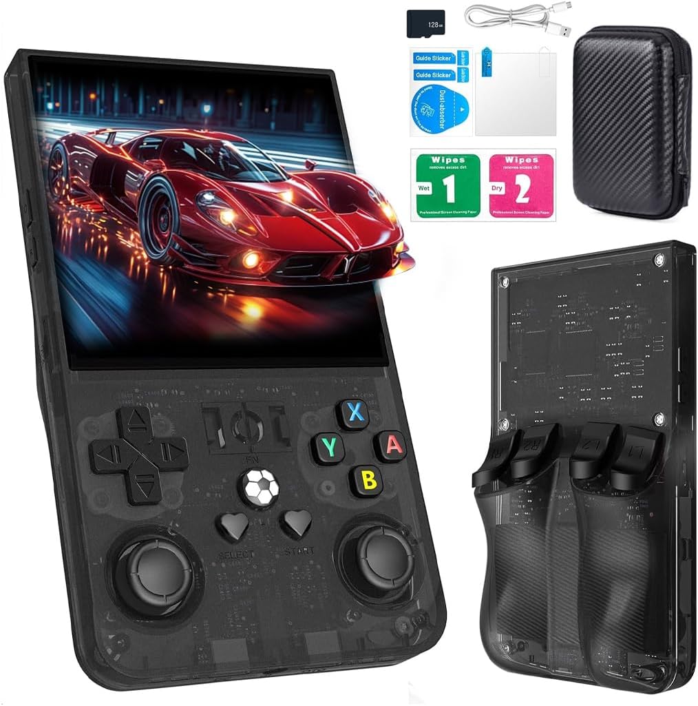 R36S - 𝟐𝟎𝟐𝟓 𝐍𝐞𝐰 𝐔𝐩𝐠𝐫𝐚𝐝𝐞 R36MAX Handheld Video Game Console, Built-in 128G TF Card / 22000+ Classic Games 4.0-inch Linux Portable Retro Video Player