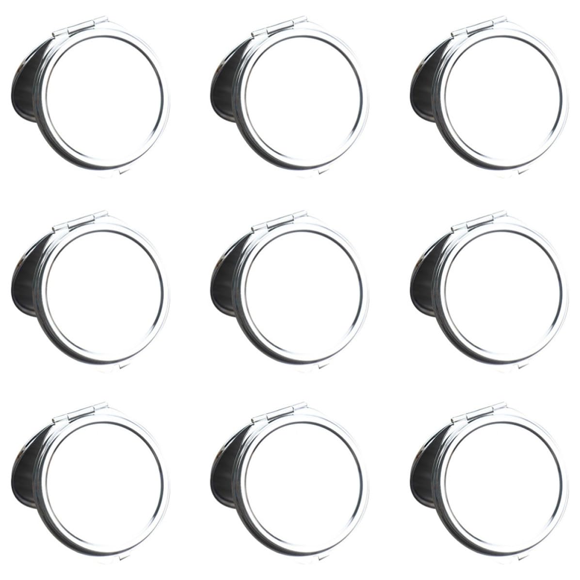 10pièces Miroirs de Maquillage Métalliques Ronds Pliables à Double Usage Miroir Compact Portable pour Filles et Femmes Pratique pour Voyage et Usage Quotidien