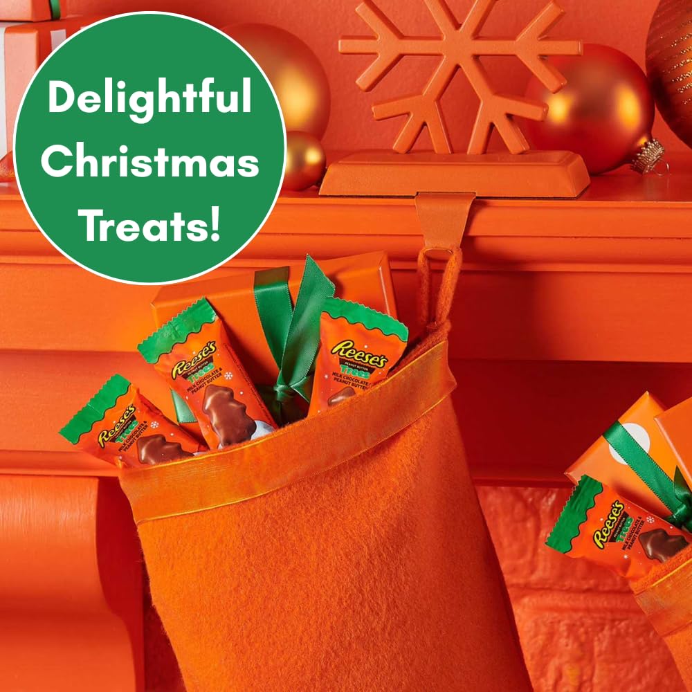 CandyKrave Resees Trees Milk Chocolate Candy - (2lb 55 Pieces) Bulk Snack Size Resees Easter Chocolate candy - Individually wrapped PeanutButter candy for Easter, Bithday Party & Other Ocassion