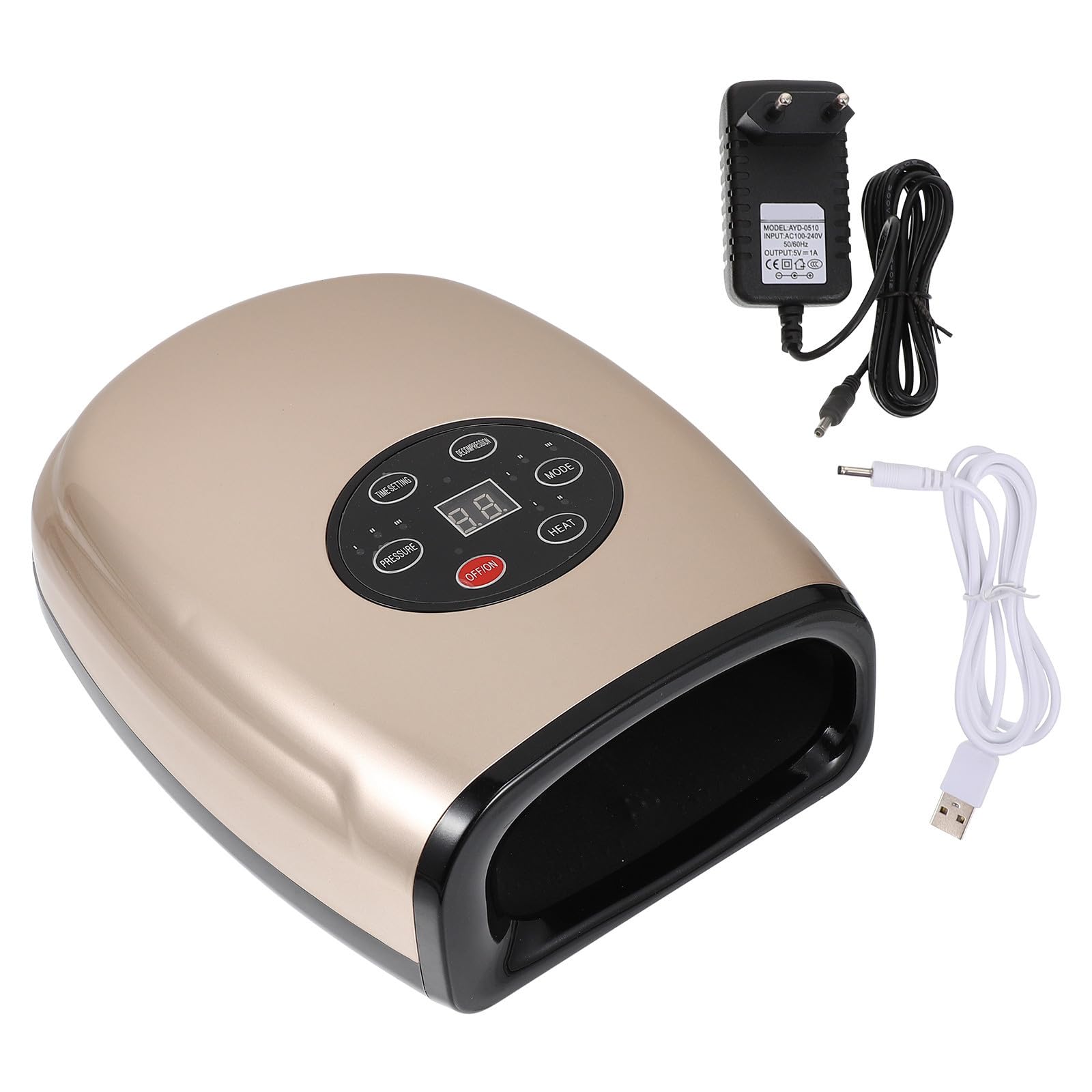 Elektrisches Handmassagegerät 2200mah Kunststoff Gold für Hände | 6w Leistung, 5v 1a Anschluss, 3 Stufen und 3 Modi, Leichtes Gerät für Entspannte Anwendung