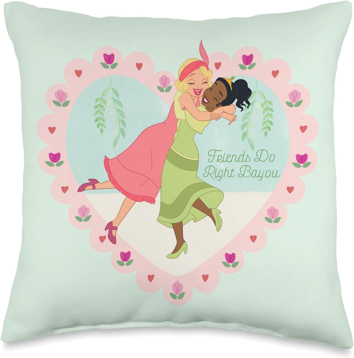 Disney Princess Frog Tiana Charlotte Friends Do Right Bayou Throw Pillow