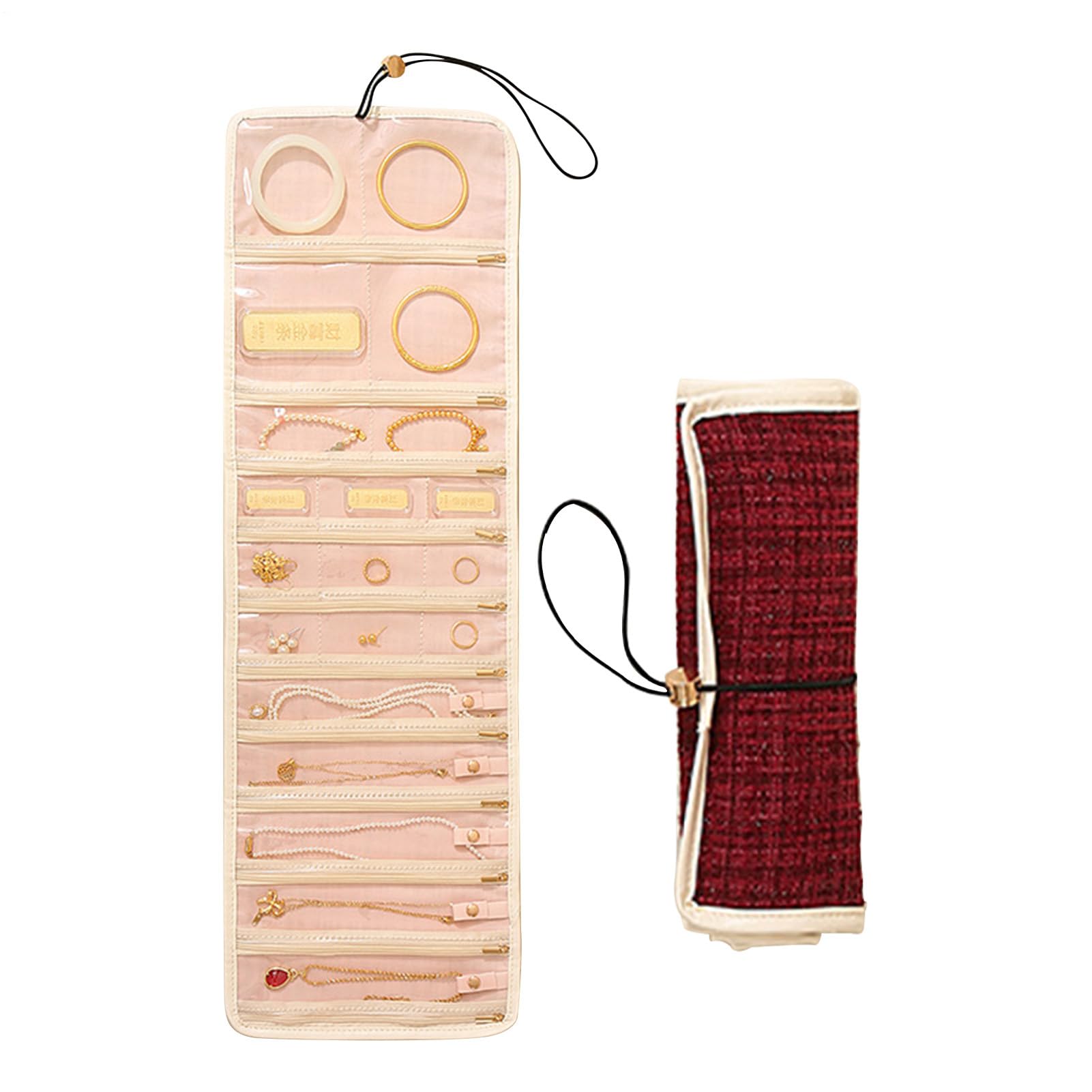 Estuche de joyas para viaje portátil y organizador pequeño de collares para mujeres