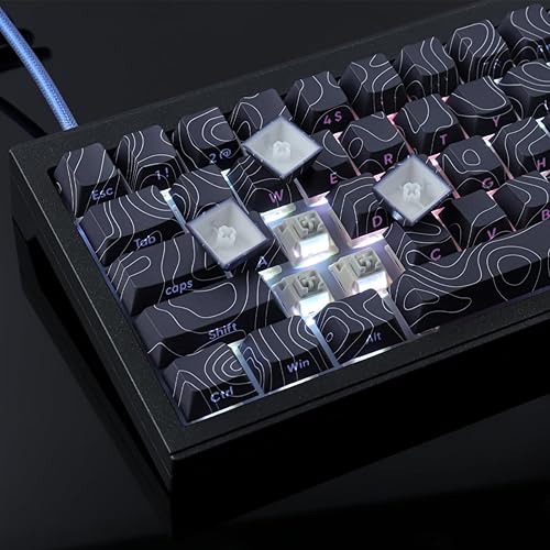 Miniatura 2 de Tsungup Teclas personalizadas, juego de teclas impresas laterales PBT, teclas brillantes a través de teclas, teclas geniales de línea de contorno de