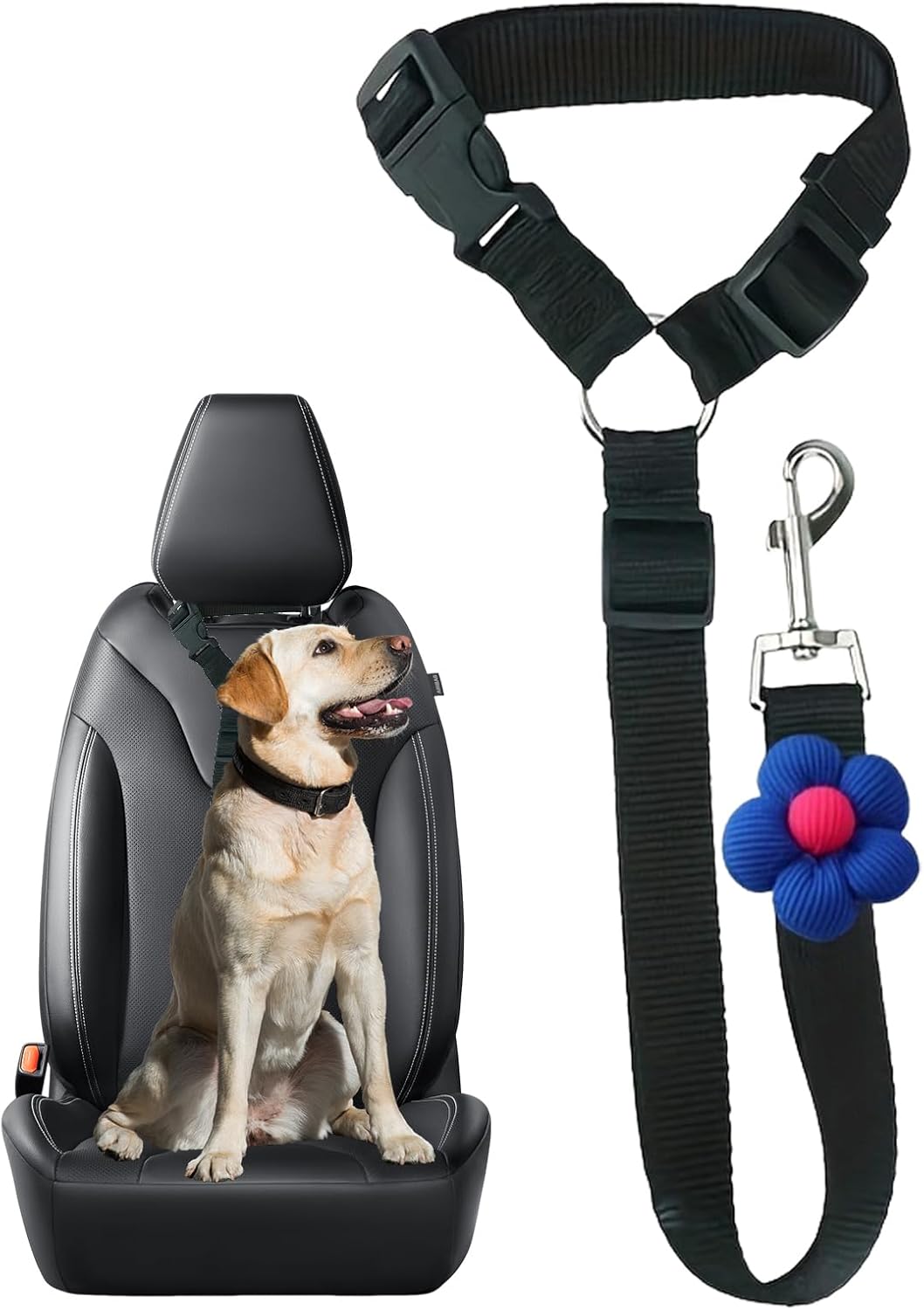 Cintura Di Sicurezza Per Cani In Auto | Retrattile e sicuro resistente per animali | Imbracatura Di Sicurezza Per Gatti Di Piccola Taglia – Per Viaggi Grande Cucciolo