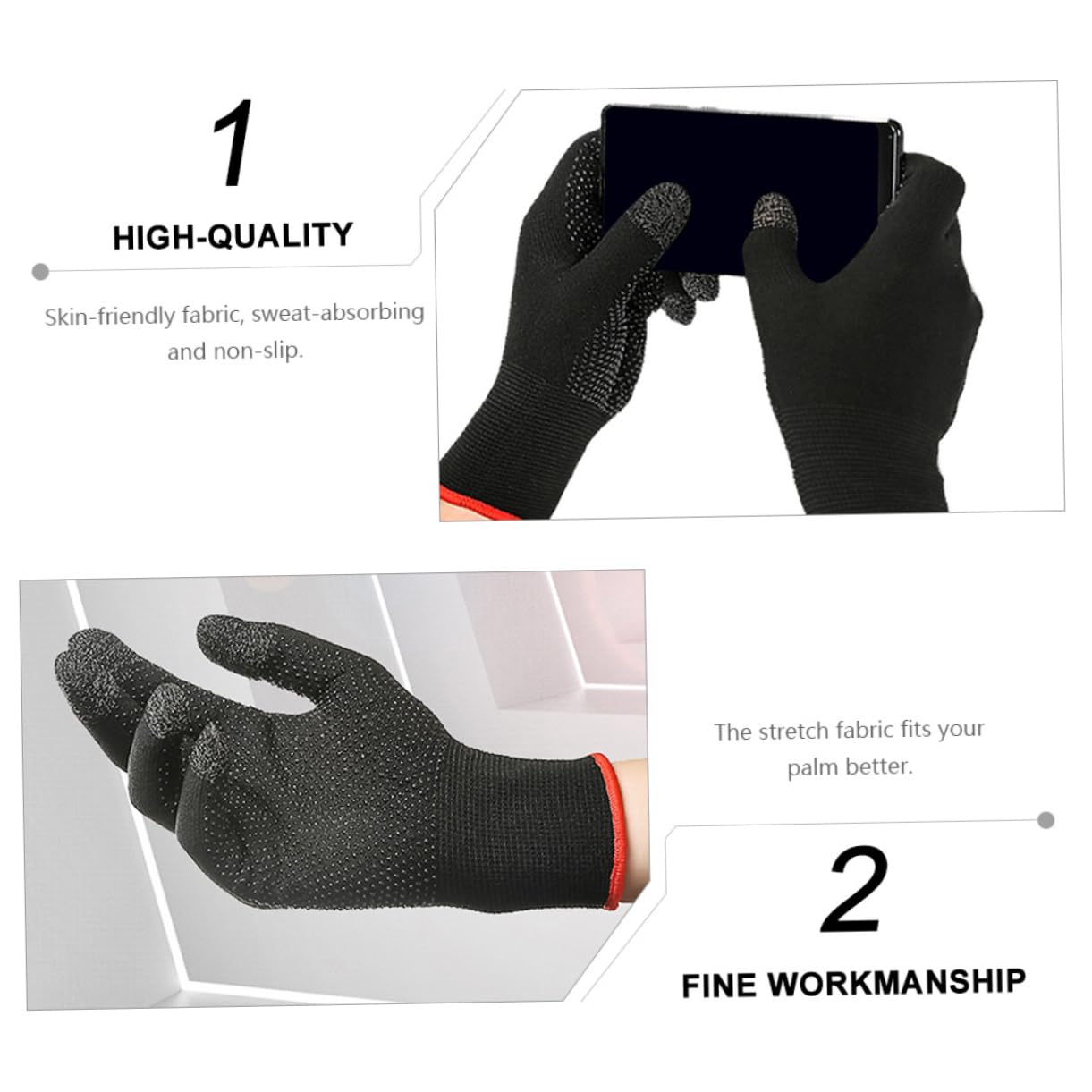 FRCOLOR Pack Touch Screen Gaming Gloves Touch Glove for Gamer Climbing Phone Games Touchscreen Utility