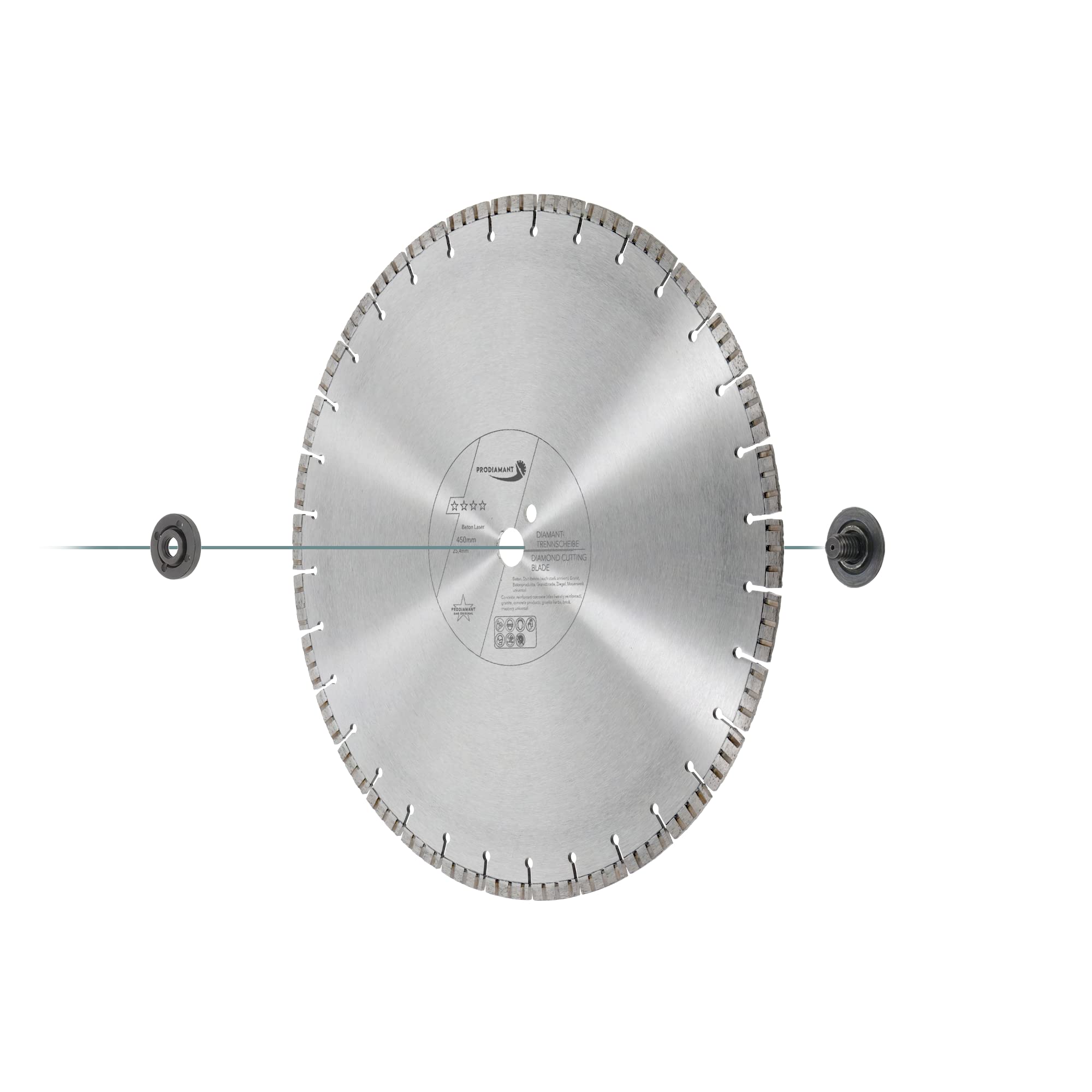 PRODIAMANT Disco de corte de diamante Premium láser para hormigón 450 mm x 25,4 mm disco de corte de diamante soldado por láser