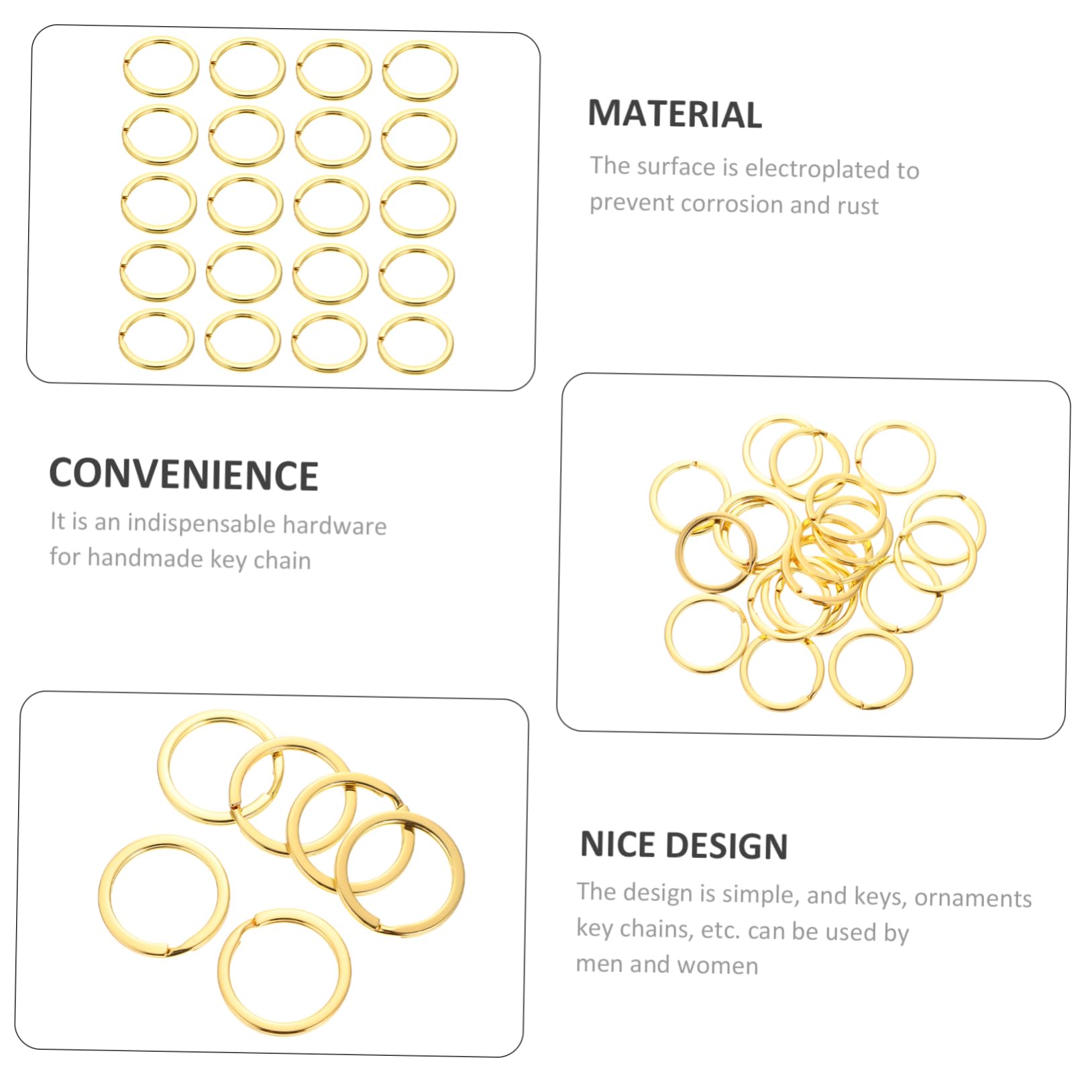 Angoily 4 Set Portachiavi Metallo Retro Per Chiavi Fai Da Te Design Piatto Accessori Pratici Per Chiavi E Pendenti Ergonomici E Sicuri 20 Pezzi*4