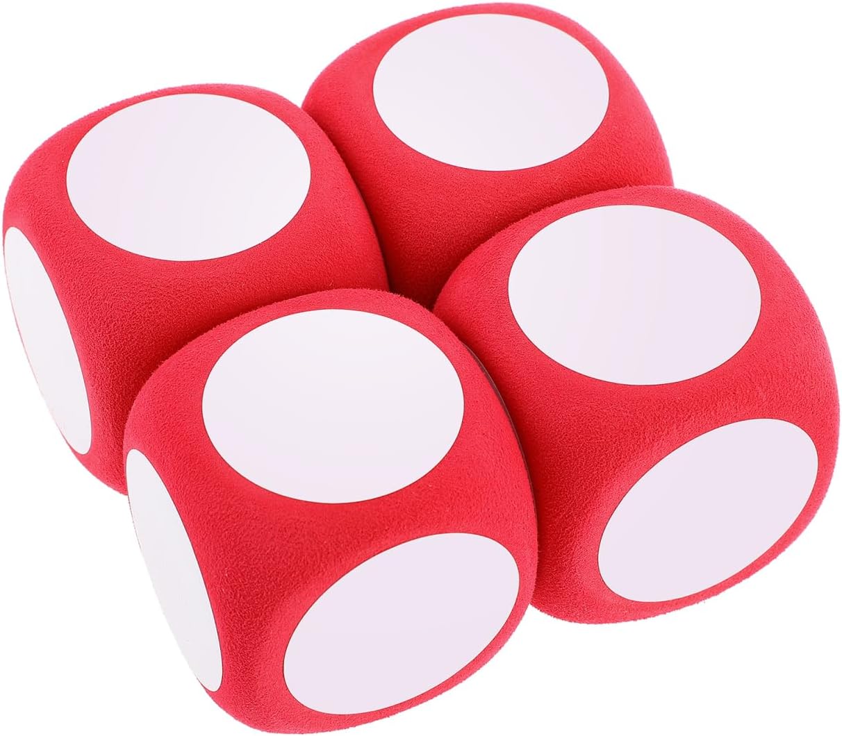 Large Writable Foam Dice, Blank Red Dice for Classroom, Games, and DIY Activities – Reusable and Lightweight Teaching Supplies (4Pcs)