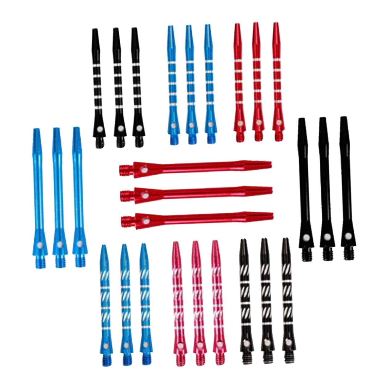 KOMBIUDA Alloy Shafts Set 27pcs 4.5mm Diameter 2ba Thread Fit for Standard Flights