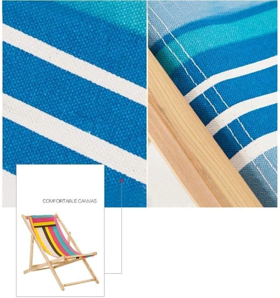 Canvas Folding Deck Chair for Outdoor Balcony, Patio Reclining Chairs