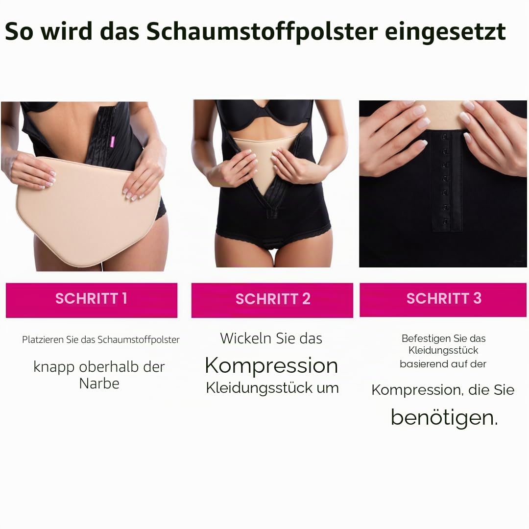 LIPOELASTIC KPAD – Hochwertiges Kompressionspolster für postoperative Unterstützung und Lymphödem-Behandlung (Schwarz, S-M)