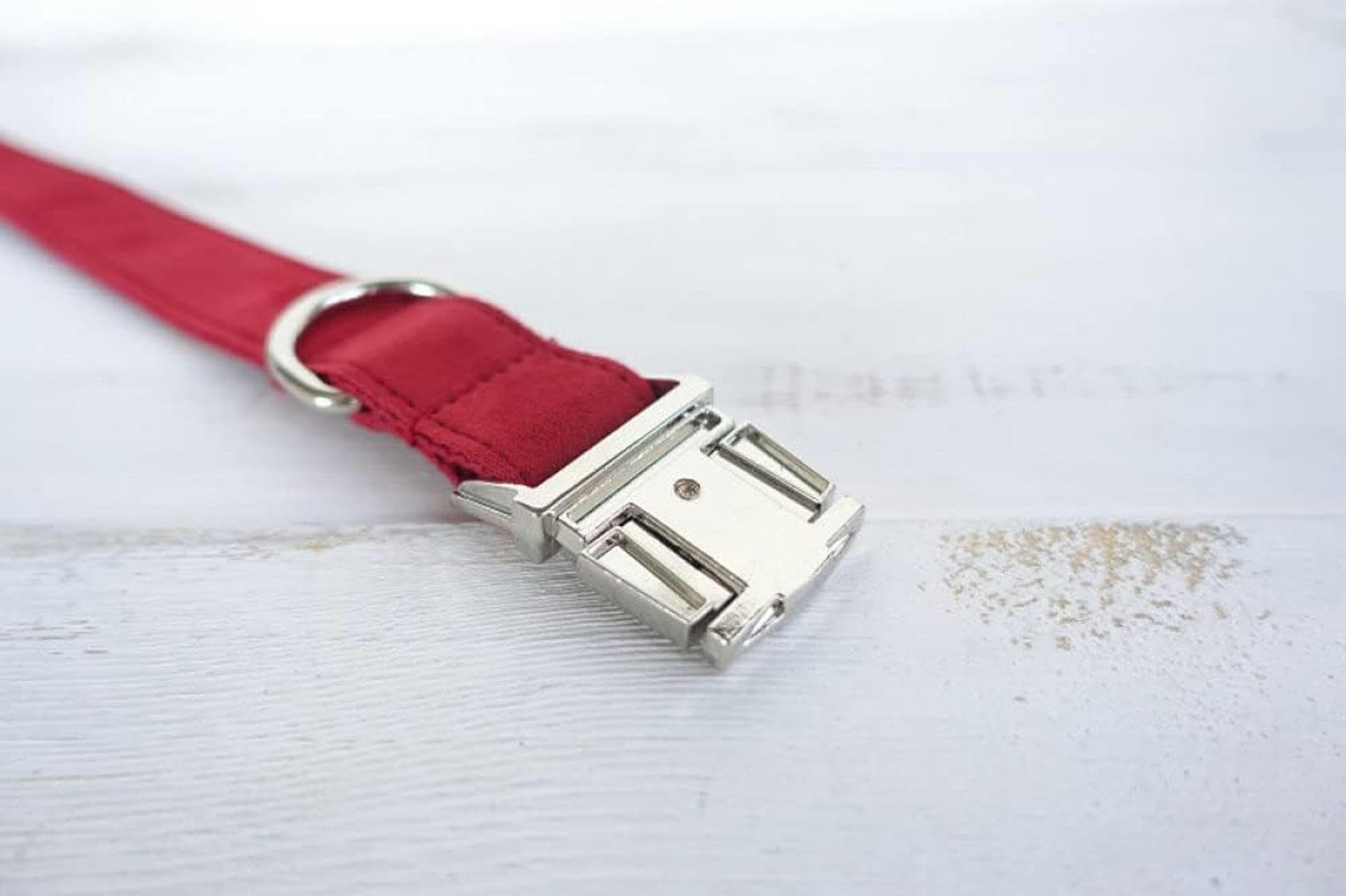 Collar de Perro Rojo, poliéster Satinado y Nailon, 5 tamaños, Collar de Perro Rojo y Correa, Collar de Perro, Juego de Correa de Collar de Perro S-L