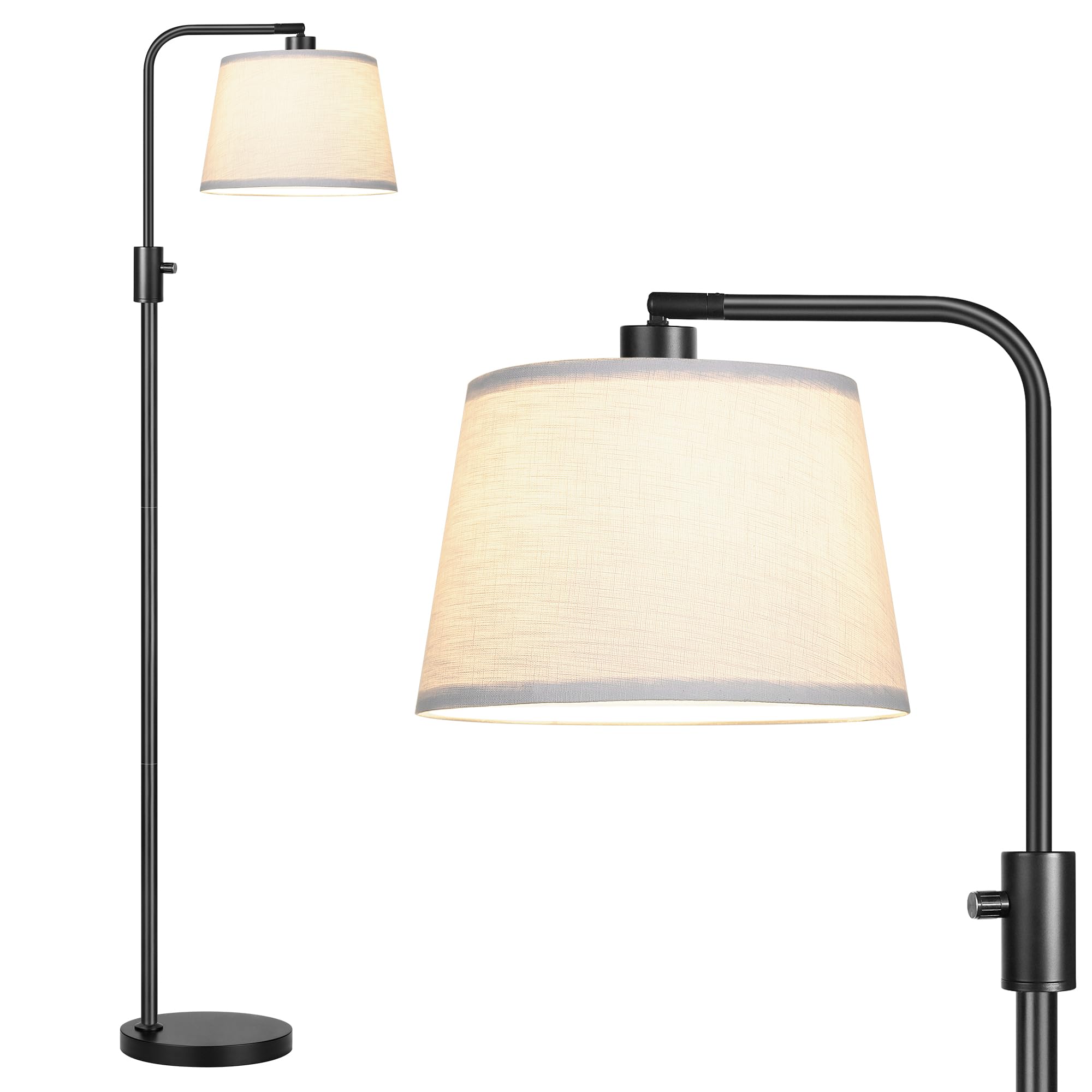 Nintiue Stehlampe für Wohnzimmer, Dimmbar Stehleselampe LED Stehleuchte 165cm hohe Bogenlampe mit Drehbarer Lampenkopf für Kinderzimmer, Büro, Wohnzimmer, Schlafzimmer