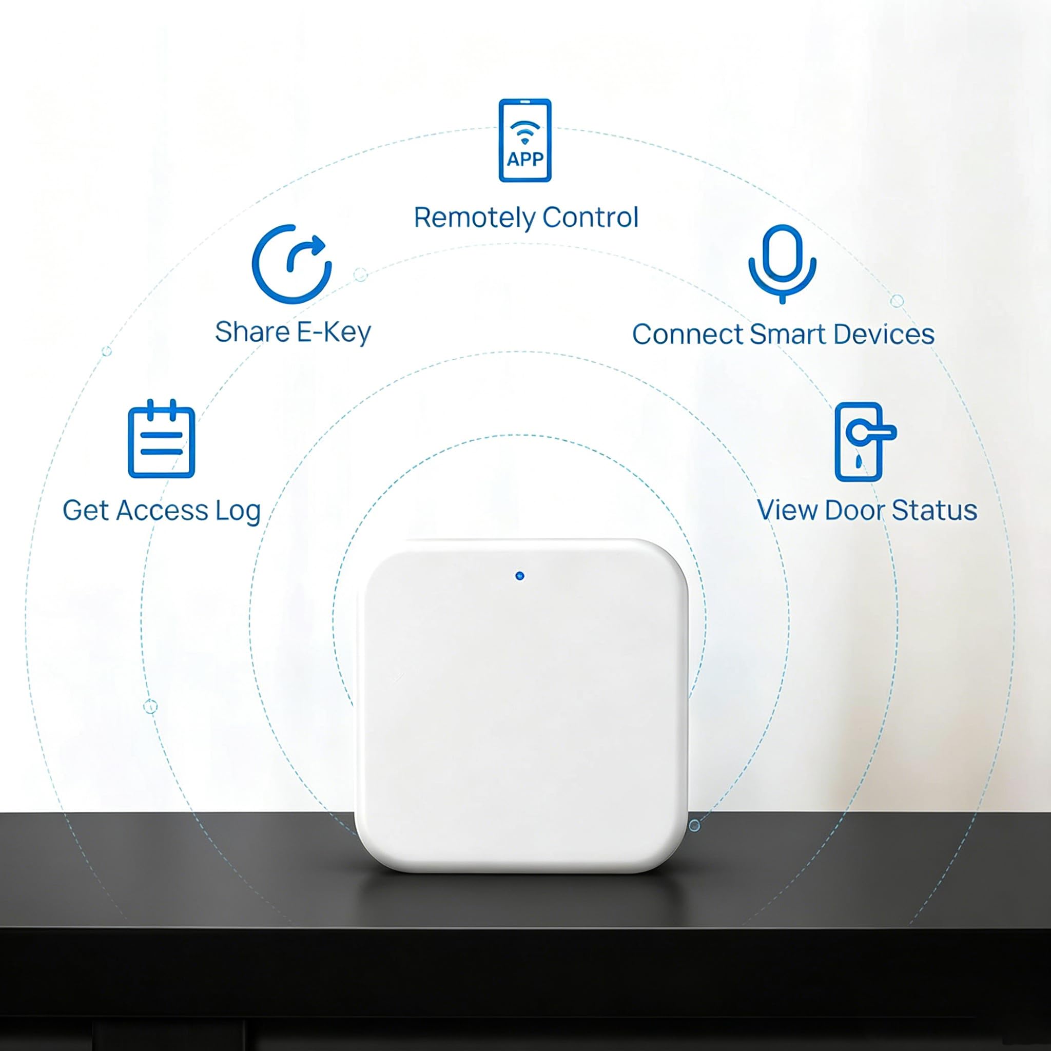 Gateway Wi-Fi Gateway Gateway Bluetooth per TTLock, Bluetooth Keyless Entry Serratura elettronica Wi-Fi Bridge, Hub G2, Telecomando Smart Fingerprint Lock, Lavora con controllo vocale Alexa