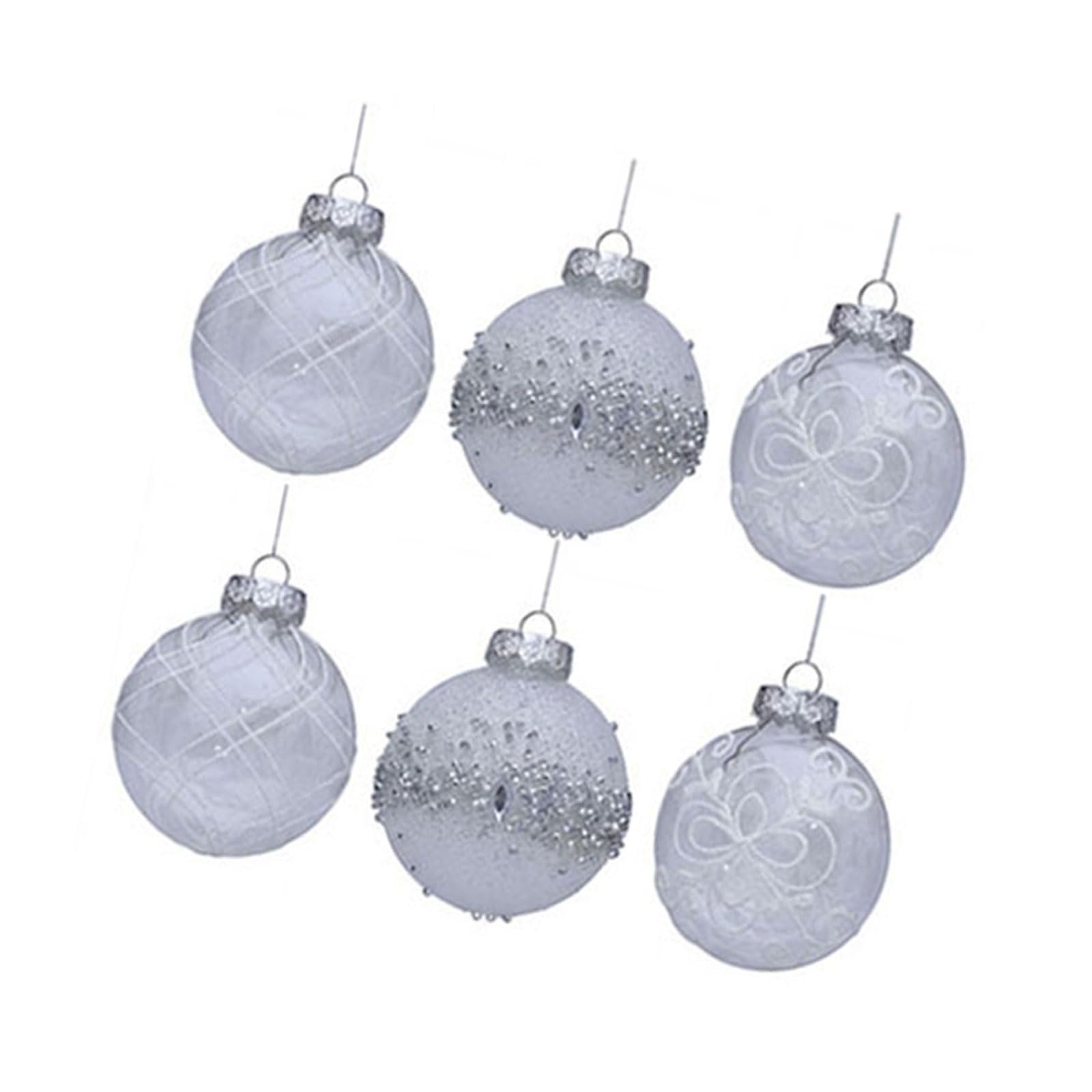 Whoasyst 6Pcs Glittering Christmas Baubles Shatterproof Christmas Ball Ornament for Tree Door Mantels Holiday Decoration Celebratory Ornamentation