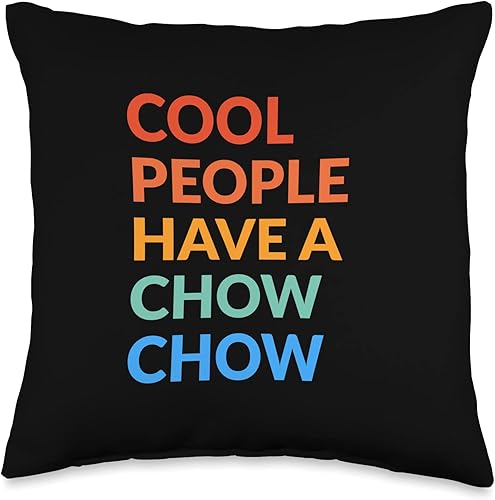 Cute Puppy Chow Dog Mom & Dad Design Cool People Chow Funny Dog Throw Pillow, 16x16, Multicolor
