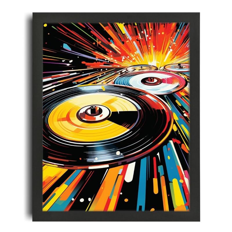 Pop Art Wall Art Vinyl Records Artwork Colourful Music Art Vinyl Art Prints A4 Poster on Canvas   Inspirador Motivacional Arte de la pared Vida diaria Cita alentadoras frases cortas famosas palabras
