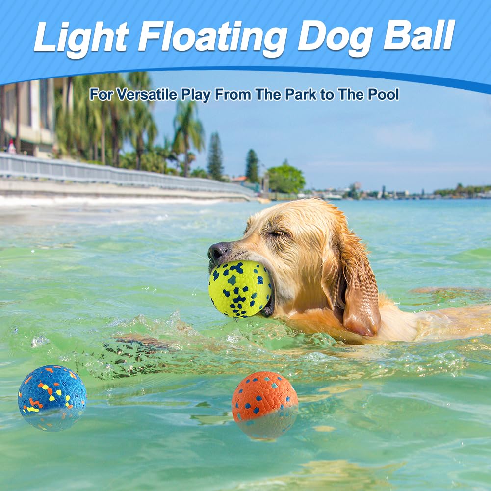 Mankoda Pelotas para Perros, Juguetes de Pelota de Tenis para masticadores agresivos, Juguetes duraderos para Masticar para la dentición para Perros, Juguete de Agua de 3 Pulgadas de diámetro, Bolas