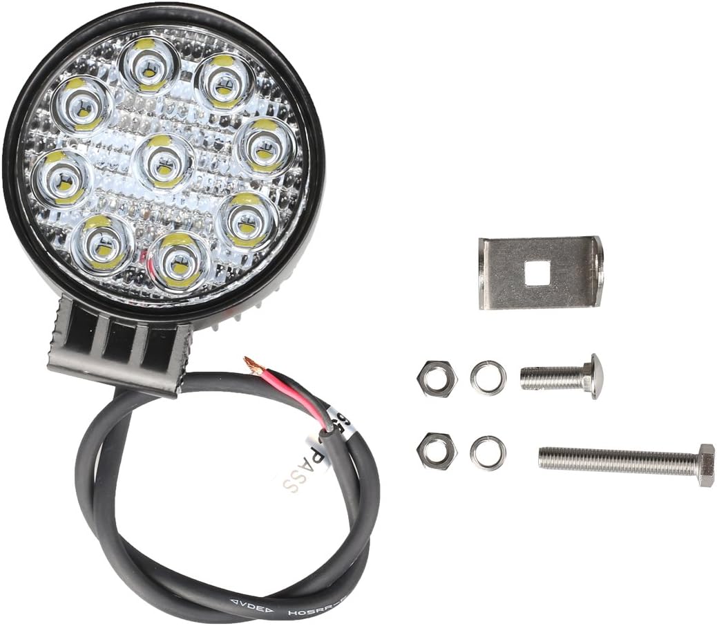 Raycharm Offroad 3.5" Round LED Fog Light Pods, 6000K Cool-White Long-Range Spot Beam Driving Light for Truck/Motorcycle, 12V/24V DC 27W, Corrosion/Vibration Resistant Waterproof, 2-Pack