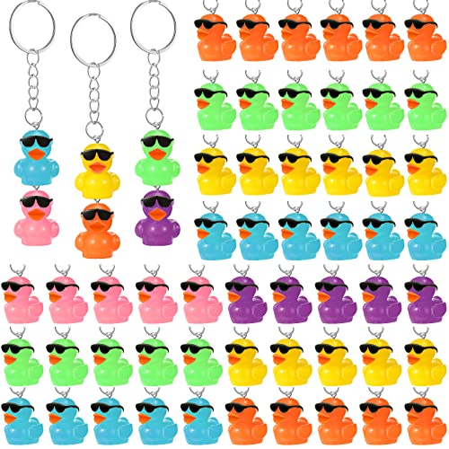 Porte-clés canard en résine lot de 48 figurines miniatures colorées