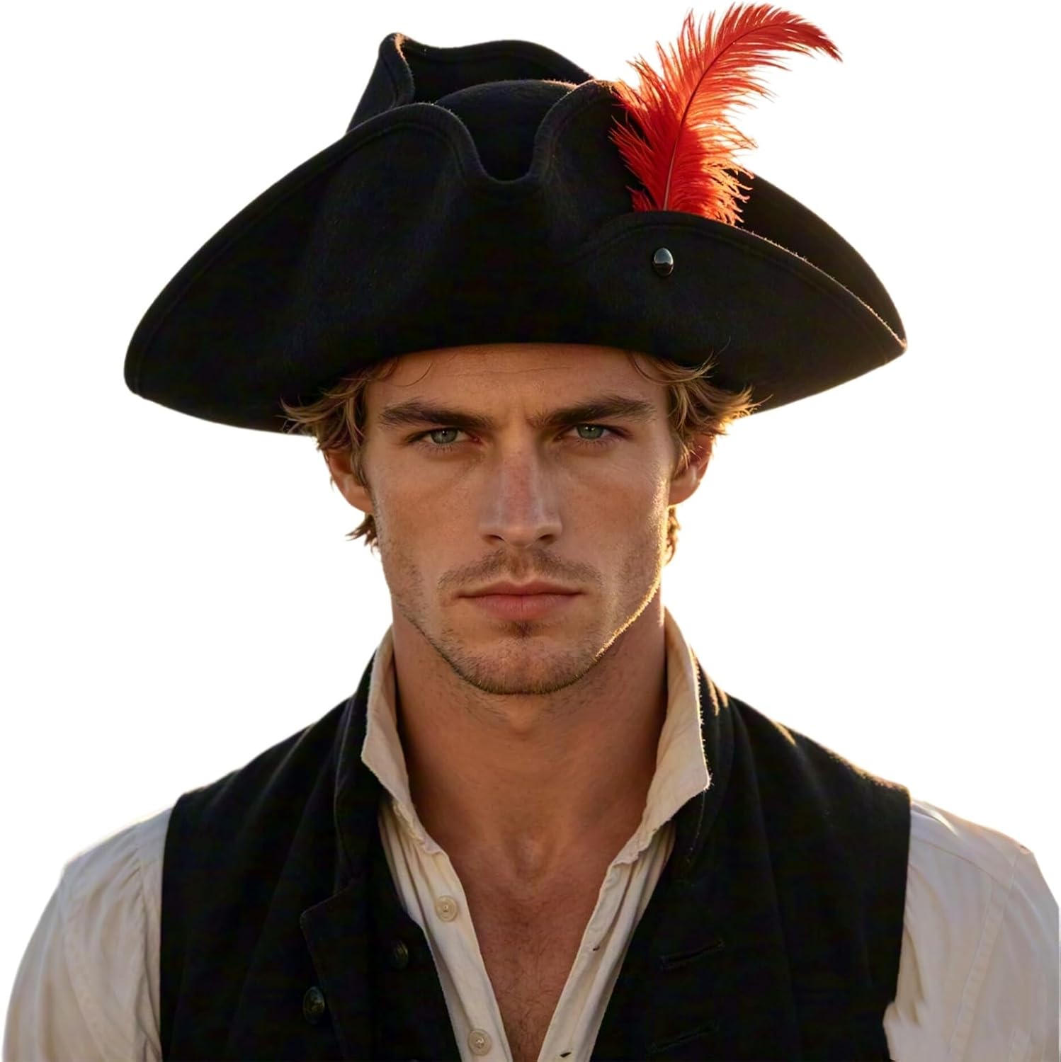 Pirate Hat Dress Up Solid Color Pirate Cap Sailing Trip | Pirate Hat,Halloween Theme Party Headwear,Party,Wide Brim,Cosplay,Stage Performance,Vintage,Special Occasion,Event