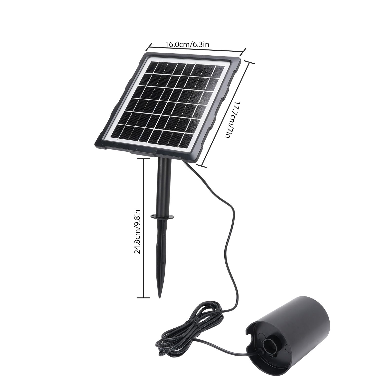 Batteria da 2400mAh, Pompa Aeratore Solare per Acquario, Serbatoio per Pesci, Piccolo Stagno, 60 Ore di Funzionamento, 3 modalità, Pannello Solare in ABS IP65, Ossigenazione