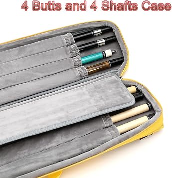 Backpack 4x4 Pool Cue Case Yellow for Carrying 4 Pool Cue Sticks,Pool Queue Case