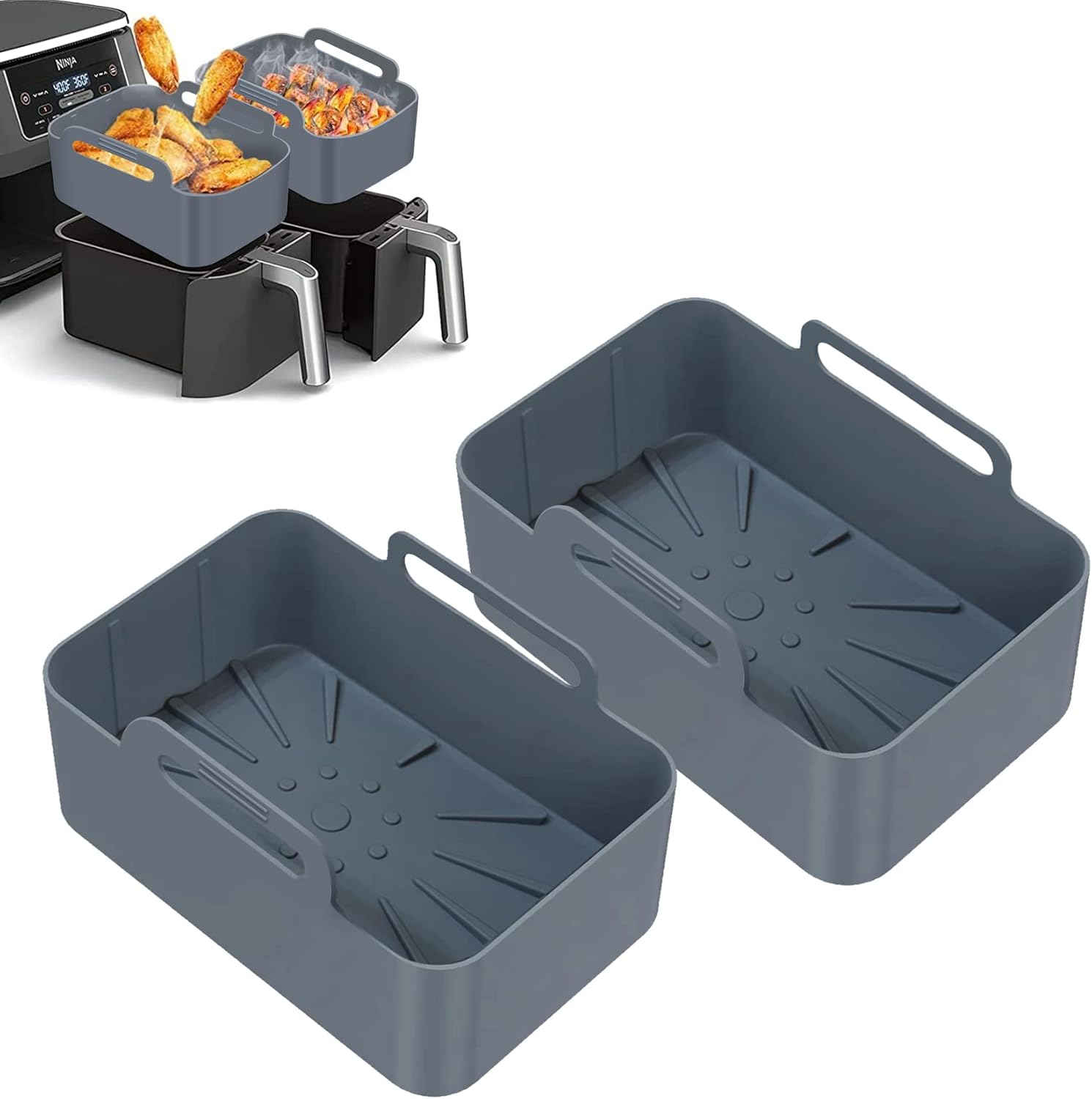 Tuuyee 2PCS Silicone Liners for Ninjas Dual Air Fryer AF300UK, Silicone