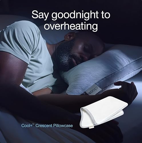 Miniatura 8 de Coop Eden Cool+ Crescent - Funda de almohada refrescante tamaño King para almohadas de espuma viscoelástica, ultra suave, resistente a las arrugas y