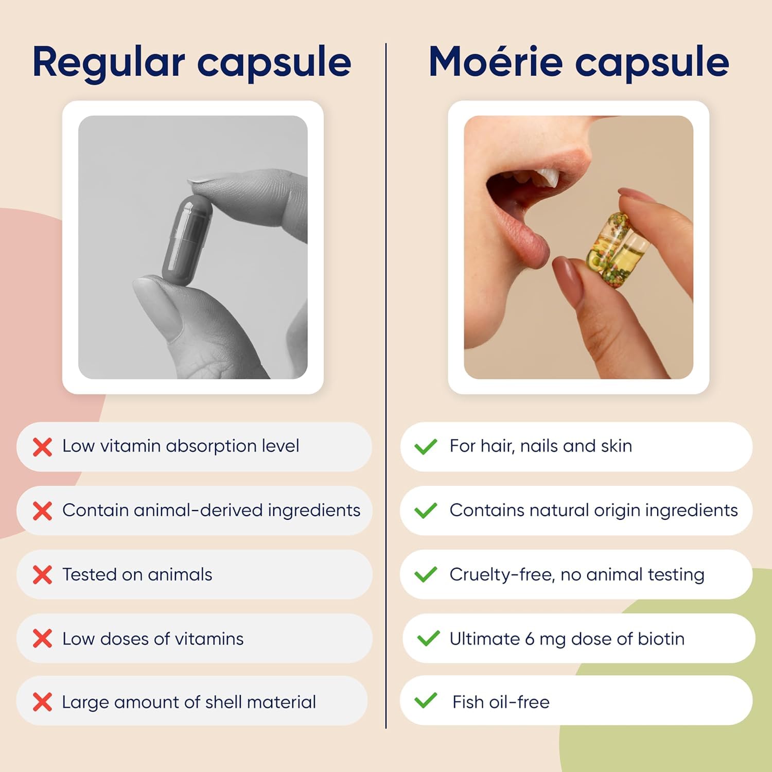 MOERIE Haar Vitamine - extra hochdosiert mit Biotin, Zink & Selen - für natürliches Haarwachstum - Kupfer, Selen, Vitamin B6 und B12 Hyaluronsäure und Kieselsäure (3er-Pack DE)