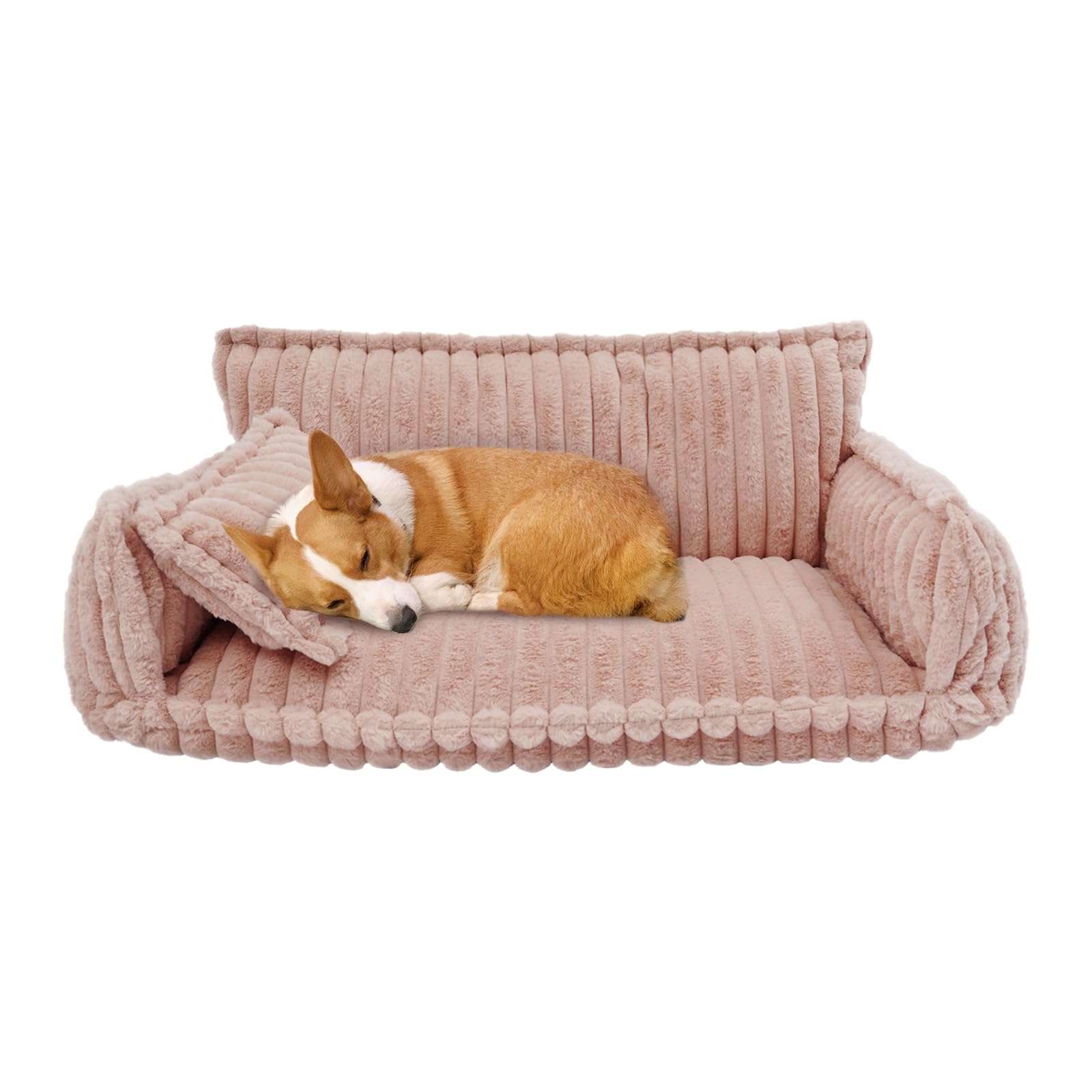 Canapé pour animaux de compagnie haut de gamme lit orthopédique rose 100cm