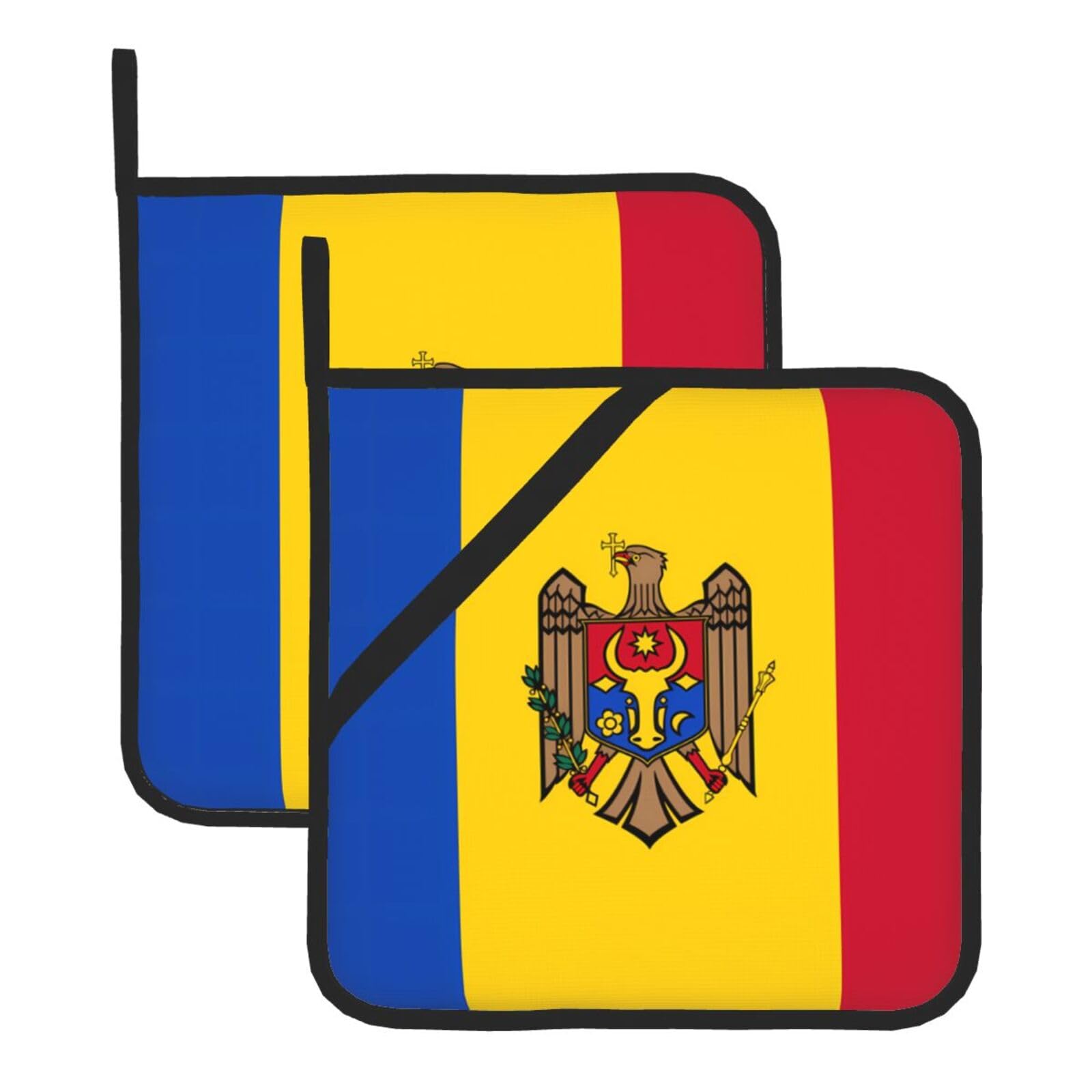 Flag of Moldova Square Heat Resistant Trivet Set Thick and Durable for Baking Barbecue Cookware Oven