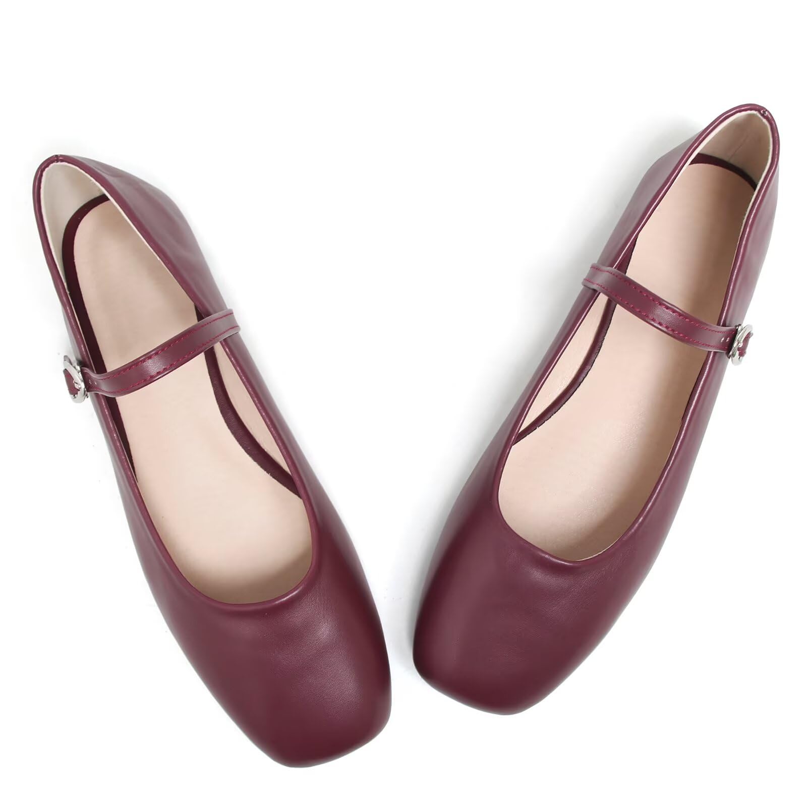 LUXINYU Women's Slip on Flats,Classy Round Toe Solid Classic Mary Jane Ballet Dance Shoes Soft Comfortable PU Flat Shoes