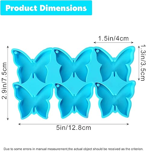 Miniatura 2 de Moldes de silicona de mariposa, diseño de resina holográfica, molde de mariposa para manualidades, fabricación de llaveros y joyas, compatible con