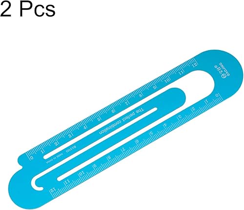 Miniatura 3 de HARFINGTON 2 piezas de regla recta de 4.7 in para marcapáginas métrica, regla de metal de aleación de aluminio en ambos lados, herramienta de escala
