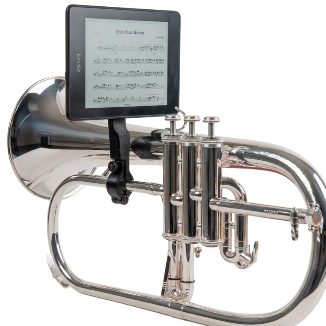 Atril de Fliscorno para Móvil - Soporte ebook para fliscorno- Ideal para Partituras Digitales - Clip para Instrumento de Viento