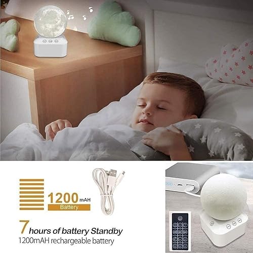 Miniatura 5 de Máquina de ruido blanco, altavoz de sonido para dormir con luz nocturna, 10 sonidos calmantes y naturales, muy adecuado para adultos y niños en