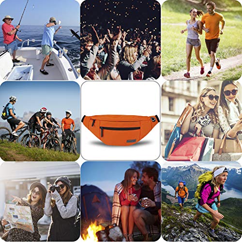 MAXTOP Bauchtasche Gürteltasche für Damen und Herren Hüfttasche Outdoor Groß Handytasche Sport Wasserdicht Laufgürtel Umhängetasche Geldgürtel für Camping Wandern Fitness Fahrrad Geschenke Orange-l
