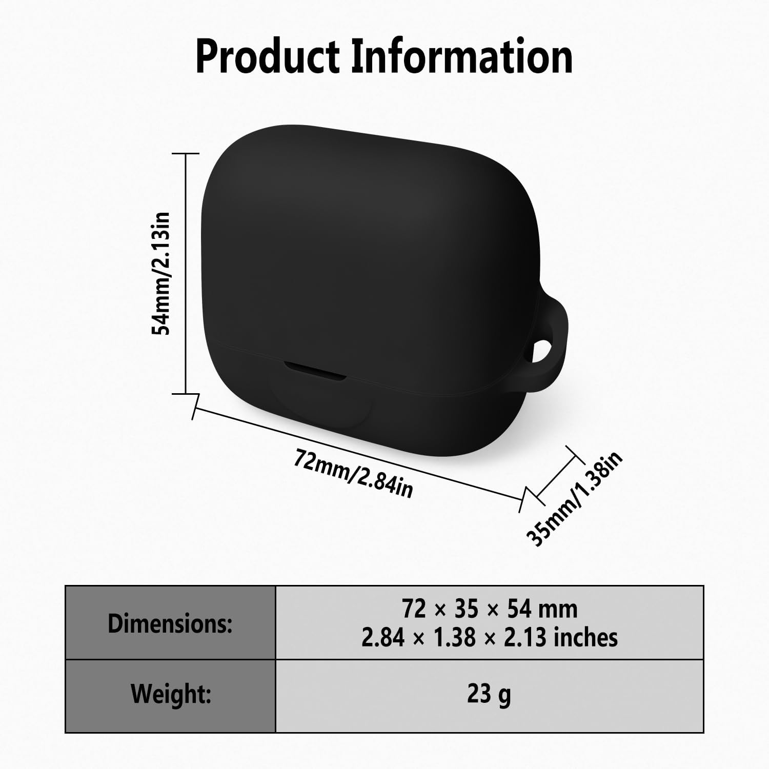 Geiomoo Silicone Case for EarFun Air Pro 4+, Soft Flexible Scratch Resistant Protective Cover with Carabiner (Black) - Image 3